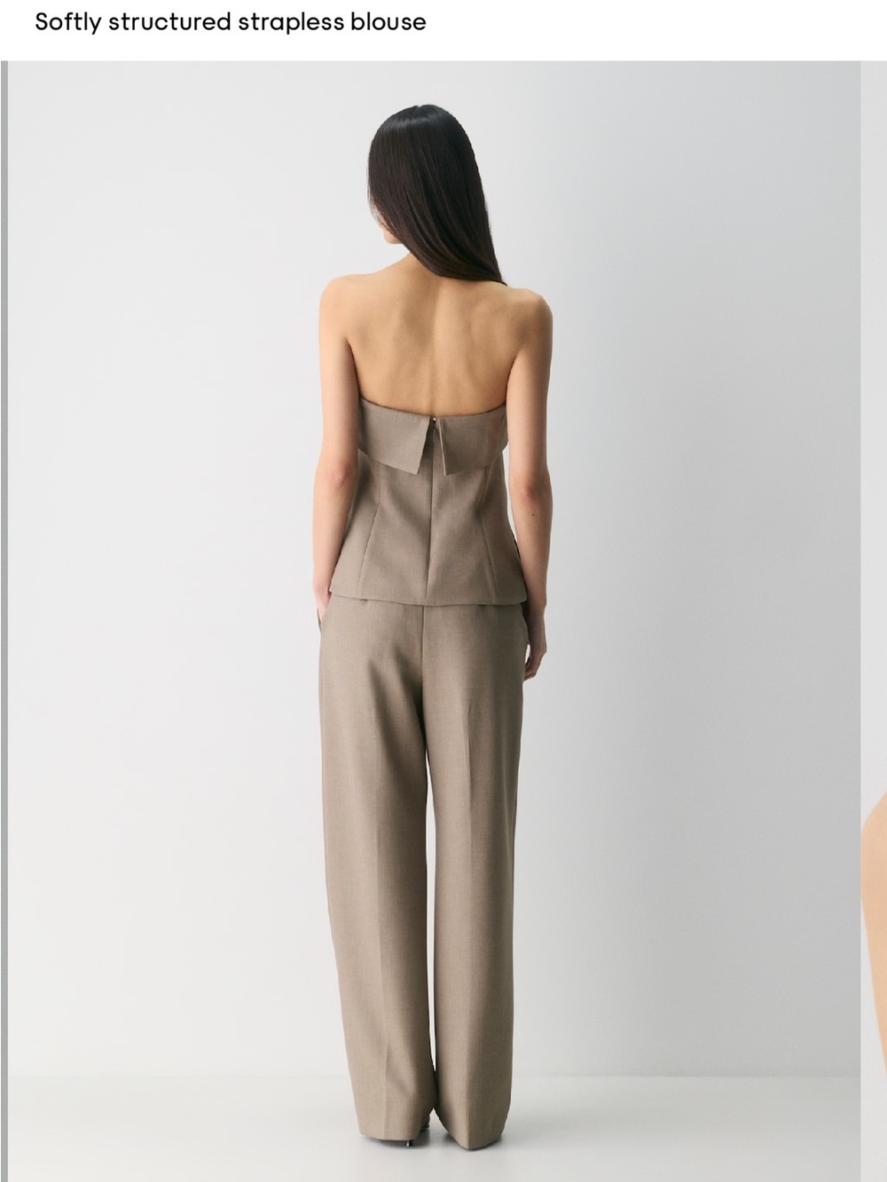 Aritzia Neutral Taupe Wide-Leg Trousers - Picture 3 of 4
